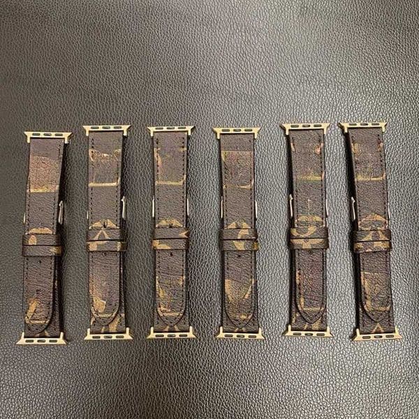 Apple Watch Band 38 40 41 42 44 45 49 mm Flower Leather Watchs Strap Wristband For Iwatch 8 7 6 5 4 SE Ultra 2 Designer fashion brand Bracelet Watchbands