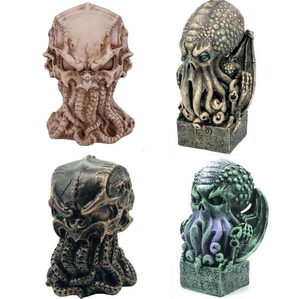Nostalgic Vintage Skull Cthulhu Mythology Statue Home Decoration Resin Crafts Ornaments Octopus Figurine Modern Sculpture 240429
