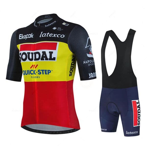 2026 new Soudal Quick Step Cycling Jersey Set Summer Belgium Bicycle Breathable Men MTB Bike Clothing Maillot Ropa Ciclismo Uniform Suit 240