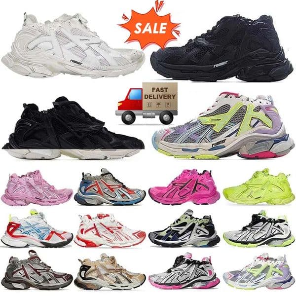 Designer Womens Mens Casual Shoes Runner 7.0 Transmit sense Trainers Fashion Outdoor White Pink Blue Deconstructed Sneakers Jogging Walking Athletic Shoes