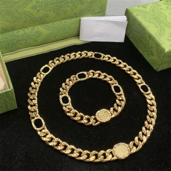 Mens Designer Bracelets Luxury Gold Necklace for Women Classic Letters Jewelery Ladies Bracelet Chain Jewelry Sets Fashion Bracelets Necklaces Set Jewellery
