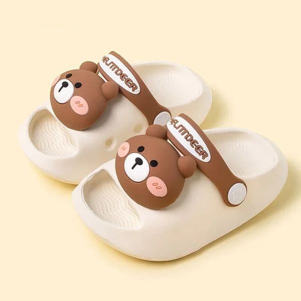 born Baby Slippers Kids Shoes Summer Cute Animal Cartoon Bear Boys Girls Infant Child Comfortable Nonslip Sandals 240509