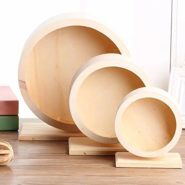 Wooden Mute Roller Hamster Running Exercise Wheel Mouse Hedgehog Syrian Hamster Wheel Dutch Pig Large Wheel Running Ball Toys 240510