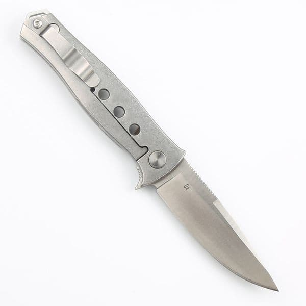 Shirogorov F95 Flipper couteau Folding Knife 3.54 D2 Satin pocket knife Blade Steel Handles Survival Camping Tactical fixed blade knife Pocket Knives Utility ED