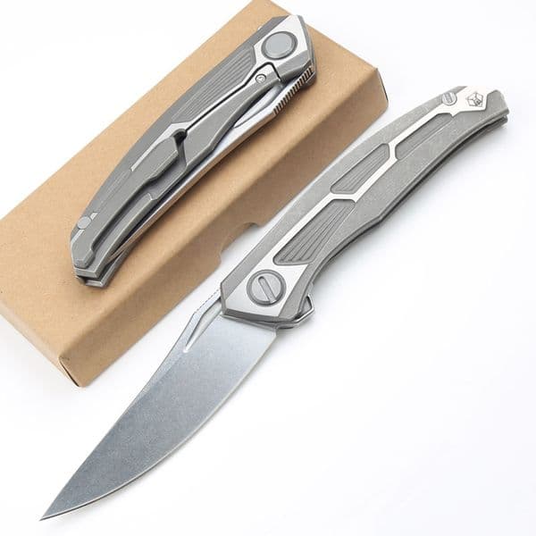 Shirogorov II Flipper Folding Knife 3.74 M390 Satin Blade TC4 Handles Survival Camping Tactical Pocket Knives Utility EDC Tools