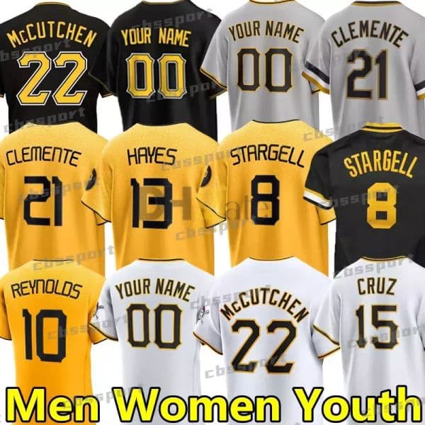 City Connect Baseball Jerseys Paul Skenes 2024 Pirates Roberto Clemente Bryan Reynolds Willie Stargell Ke'Bryan Hayes Connor Joe Suwinski Ji Hwan Bae Men Women Youth