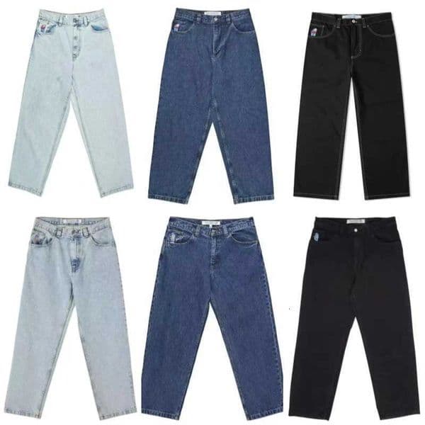 Polar Big Boy Jeans Mens Designer Pants Hip Hop Jorts Y2K Trousers Skate Streetwear Retro Denim Cartoon Graphic Embroidery Baggy Loose Fit Clothes Harajuku