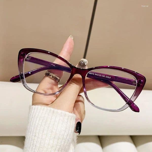 Sunglasses 2024 TR Anti-blue Light Women Cat Eye Eyeglasses Frame Brand Designer Optical Retro Ins Glasses Frames Clear