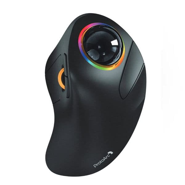 Wireless Index Finger Trackball Mouse Rechargeable RGB Rollerball BT 2.4g Mice for Computer Laptop 3 Device Connection