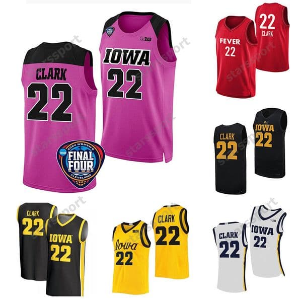 Iowa Hawkeyes 2024 Final Four Women Jersey College Basketball Lady 22 Caitlin Clark 45 Hannah Stuelke 20 Kate Martin 3 Sydney Affolter 1 Molly Davis University Woman