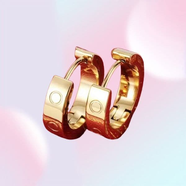 fashion classic design studs titanium steel screw with drill earrings semicircular opening earrings for women gift