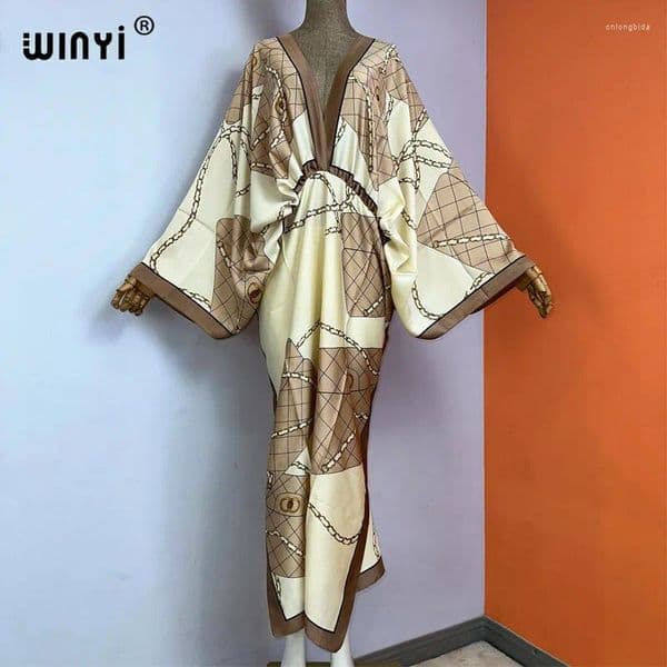 Dress Fashion Abaya Maxi Dashiki Tunics Africa Kimono Kaftan Mujer Vestido Caftan Swimsuit Woman Boho Print Clothing
