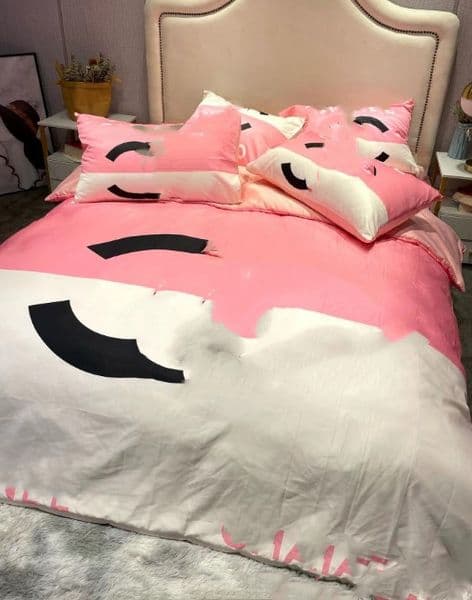 Fashion Duvet cover foreign trade fashion brand silk bedding ice silk four-piece set net red Europe and the United States spring and summer machine washing