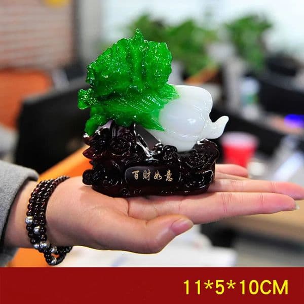 HighQuality Traditional Jade Shape Chinese Cabbage Resin Decoration Desk Ornaments Gift Home Office Shop Car 240517z