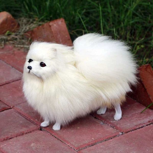 2026 New Animals 27Cm Pomeranian Dog Simulation Plush Lifelike Dogs Stuffed Animal Dolls Kaii Toys For Children Birthday Christmas Gift Desi