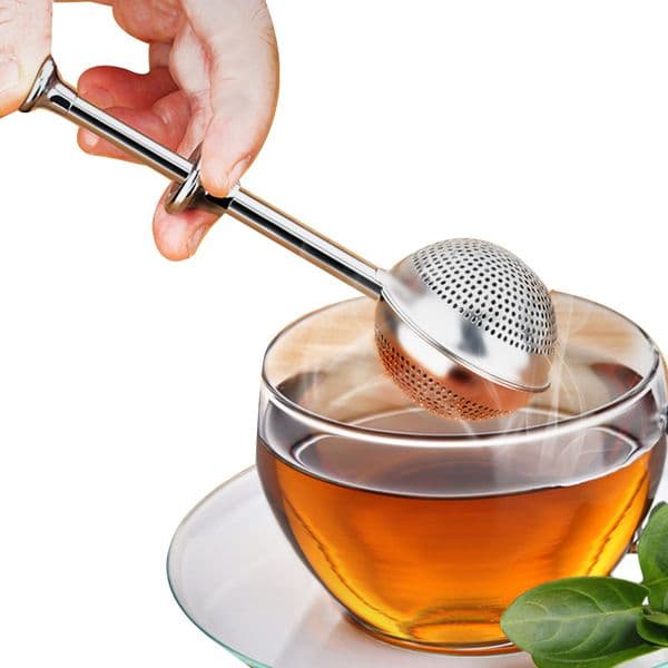 Long Handle Ball Stainless Steel Infuser Filter Loose Leaf Reusable Fine Mesh Tea Interval Diffuser Strainer For Cup And Teapot