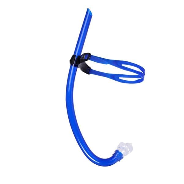 Center Mount Swimming Snorkel One-way Purge-Valve Comfortable Silicone Mouthpiece Adjustable Strap for Adults and Kids