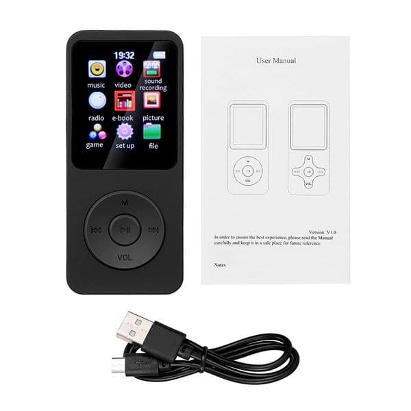 MP3 MP4 Player Portable HiFi Music Player 1.8in Color Screen Bluetooth-Compatible5.0 Sports MP3 Player Gift for Kid