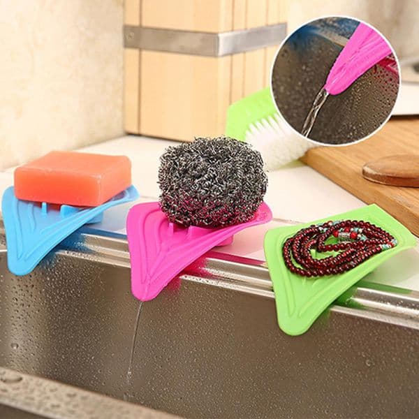 Portable Leaf-Shaped Antiskid Soap Box Holder Simple Sink Sponge Drain Soap Dish Storage