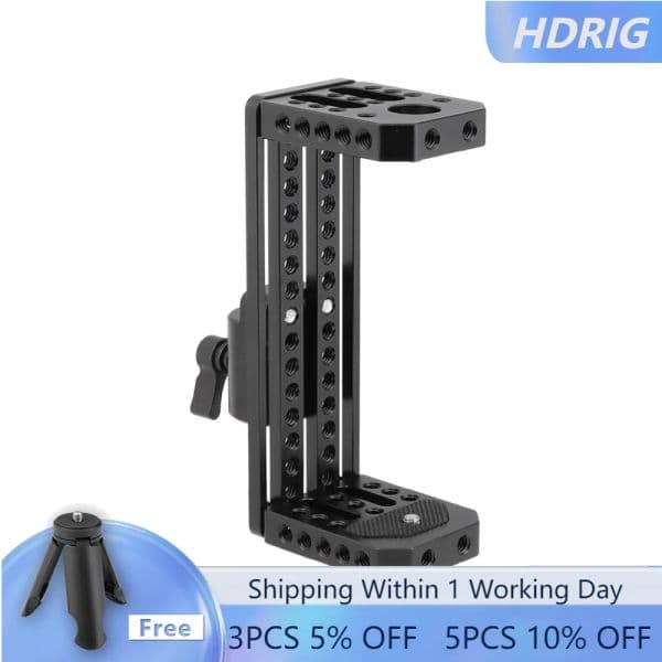 HDRIG On-camera Monitor Holder C Frame Cage With Light Stand Head (Max. Column Diameter 16mm) For DSLR Camera Accessories