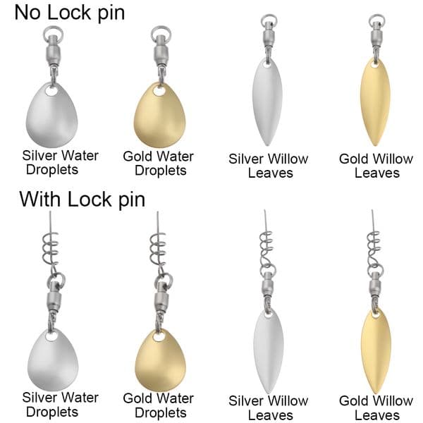 7pcs Water Droplets/Willow Leaves Shaped Metal Lure DIY Fishing Attractor Spinner Blade VIB Reflective Sequin Spoon Fishing Tool