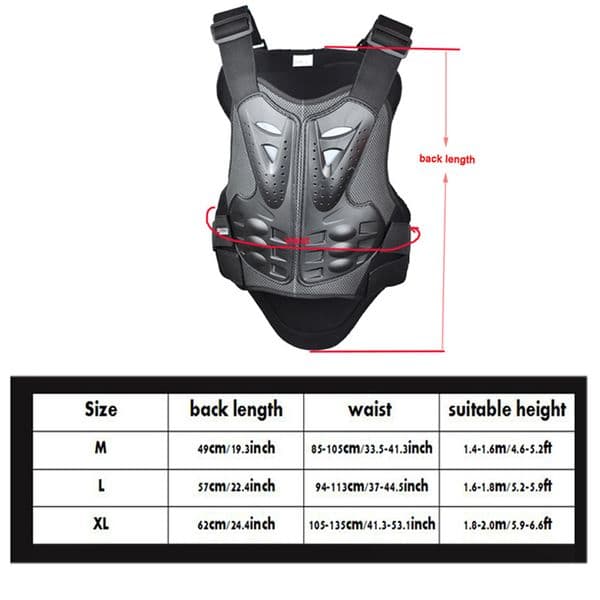 Motorcycle Protector Armor Reflective Chest Vest Cover Outdoor Racing Moto Motocross Pit Dirt Bike Skating Gear Kit Accessories