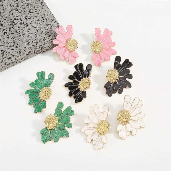 Earrings Boho Colorful Big Flower Petal Irregular Stud Earrings for Women Korean Fashion Trendy Ear Jewelry Accessories 230831
