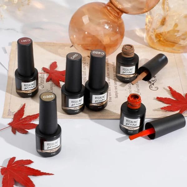 ROSALIND Gel Nail Polish Nude Brown Varnish 2025 Hybrid Pure Color Semipermanent Nail Art Soak Off new Top Base Coat UV Gel Nail Esmalte