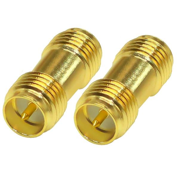 1PC SMA Female Adapter RP-SMA Female to RPSMA Female RF Coaxial Connector Gold Straight Converter