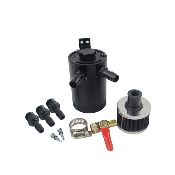 OYOTE 3/8" NPT 2-Port Oil Catch Can Tank with Breather Filter Engine Mini Oil Separator