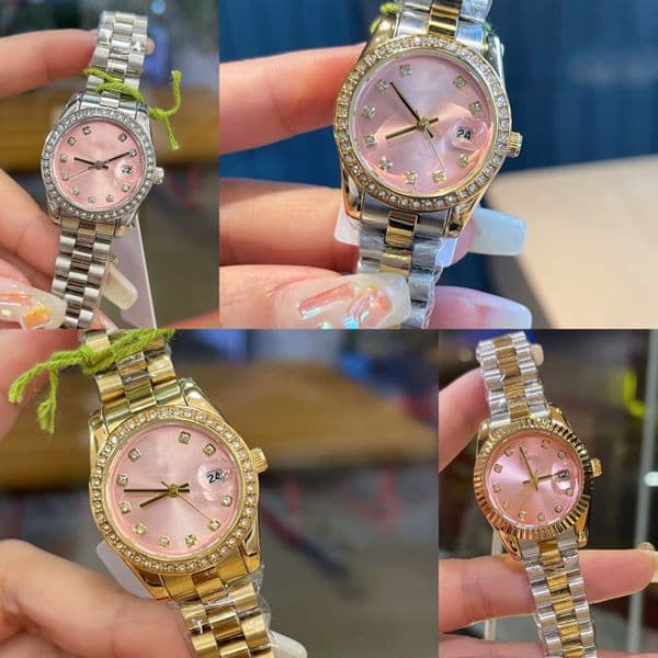 Watch Woman Designer lady Fashion Watches 28Mm Quartz Rhinestone Dia Gold Women Designer Wristwatches Stainless high quality Steel Band For Womens Christmas Va