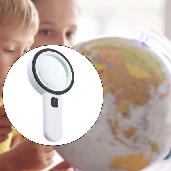 30X Magnifying Glass Handheld Illuminated Lighted Magnifier Portable Double Glass Lens Magnifier for Reading Book/Newspaper/Map