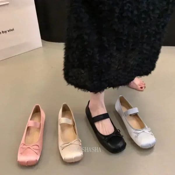 New Spring Summer Flat Ballet Shoes Women's Shoes Retro Satin Mary Jane Shoes Ballet Flats Women Zapatos Mujer