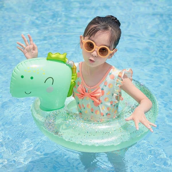 ROOXIN Dinosaur Water Seat Baby Swimming Ring Inflatable Toys Float For Kids Swimming Circle Pool Bathtub Water Play Equipment