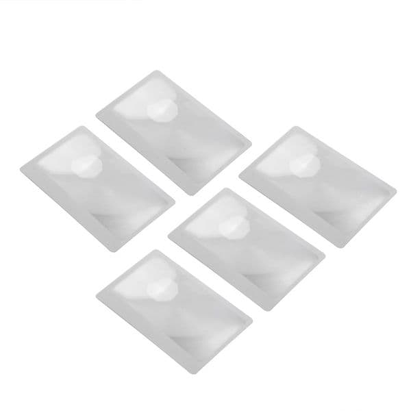 5pcs 3X Magnifying Fresnel Lens Credit Card Shape Wallet Magnifier Lenses Plastic Cement Portable for Reading Newspaper Book