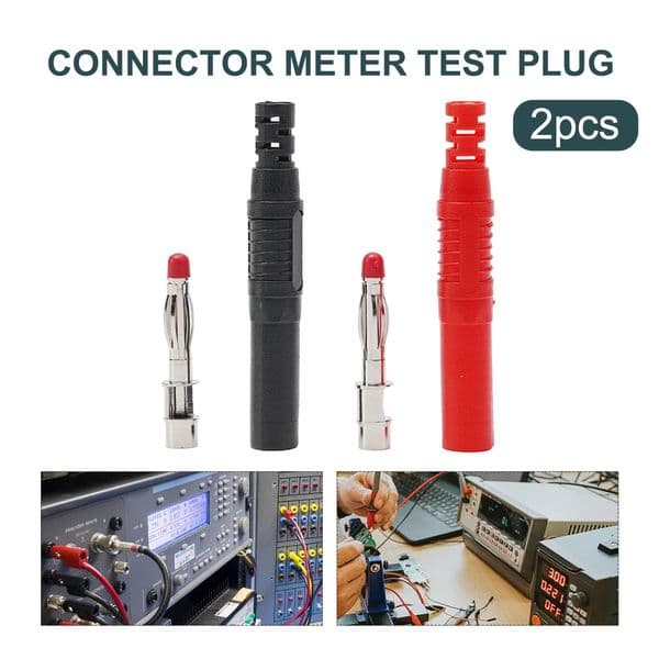 2pcs Insulated Safety 4mm Male Banana Plug DIY Connectors Instrument Test Plug 4mm Straight Wire Solder DIY Connector For Weldin