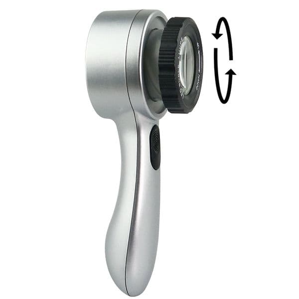 30X Handheld Magnifier USB Rechargeable Magnifying Glass with 12 LED Four-color Light Scale Jewelry Lupa for Identification