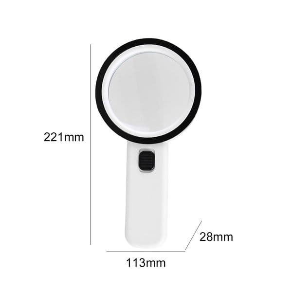 30X Magnifying Glass Handheld Light-Up Magnifying Glass 12 LED Light with UV Light Portable for Reading Book/Newspaper