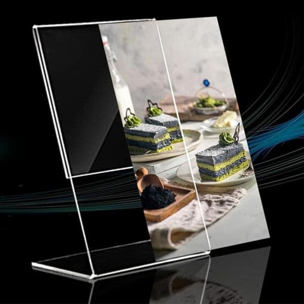 Transparent Acrylic Display Stand Photo Frames Desk Display Card Stand Price Tag Clip Sign Card Holder Stands Poster Racks