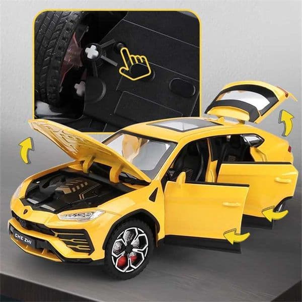 Plane Diecast Cars 1 slot car 24 URUS Bison SUV Alloy Sports Diecasts Metal Off-Road Vehicles Car Model Simulation Sound And Light Kids Toys Gift Car 000