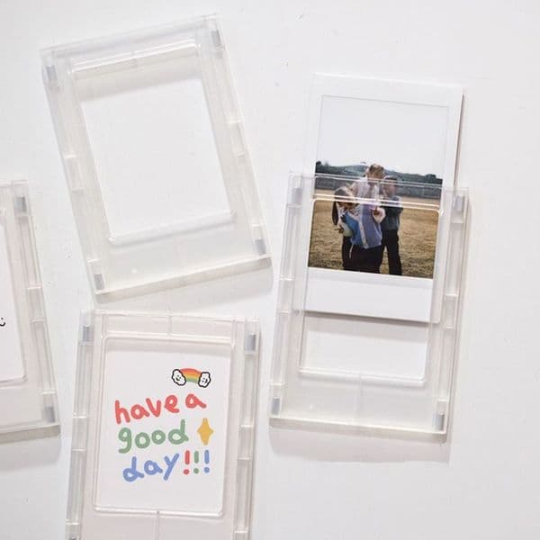 3 Inch Magnet Design For Fujifilm Photo Frame Mini Acrylic Magnetic Picture Frames Transparent Acrylic Card Display Stand