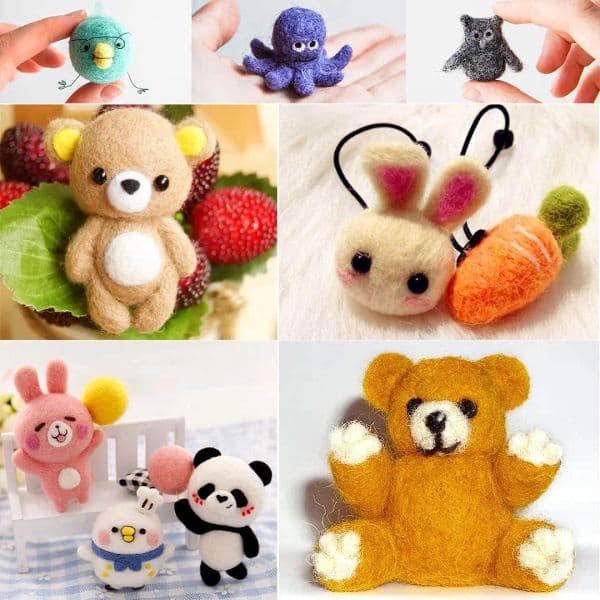 Needle Felting Kit 109PCS Set Wool Roving 36 Colors with Felt Tools and Storage Box Needle Felting Starter Kit for DIY Craft