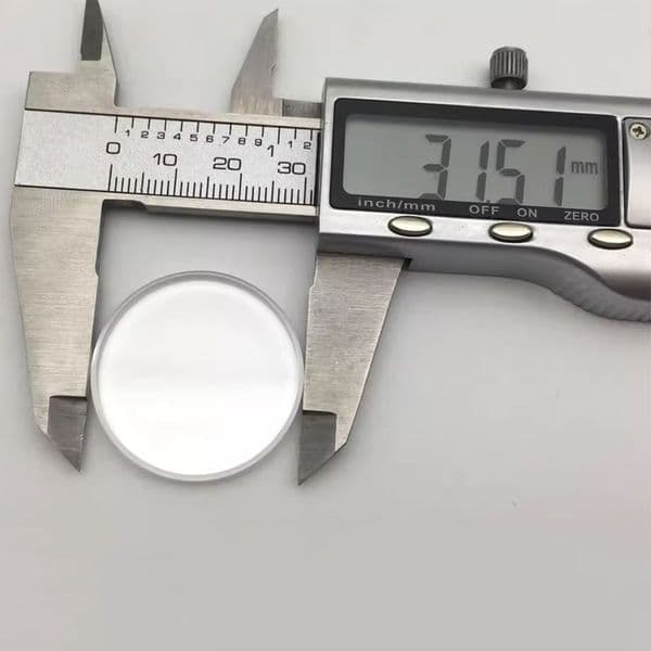 31.5mm Beveled Ceramic Bezel Sapphire Watch Glass Transparent Lens 3.5mm Thick Round Glass for SKX007 Movement Watch Repair Part
