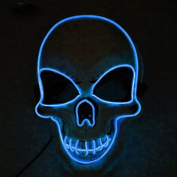 Halloween Carnival LED Glowing Horror Skull Mask Luminous Full Face Mask Cosplay Suppies Light Up Mask Costume Decoration