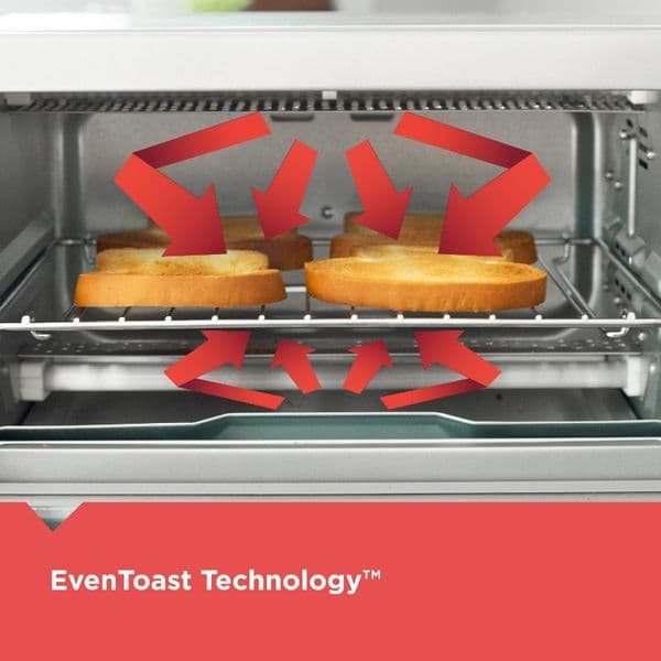 DUTRIEUX air fryer oven 4-Slice Toaster Oven, Silver & Black, mini oven kitchen appliances