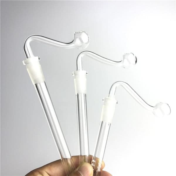 DIY Glass Oil Burner Downstem Insert Smoking Water Pipes with 10mm Male Oil Burner Pipe 2-6 Inch Nail Pipe