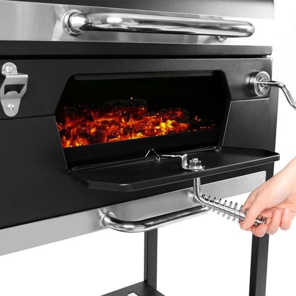 Royal Gourmet 24-Inch Charcoal Grill with Foldable Side Table 490 Square Inches Heavy-duty BBQ Grill