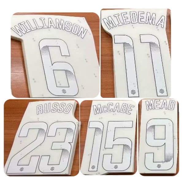 2024 Women's Super League Nameset Mead McCabe Russo Miedema Williamson Printing Soccer Patch Badge