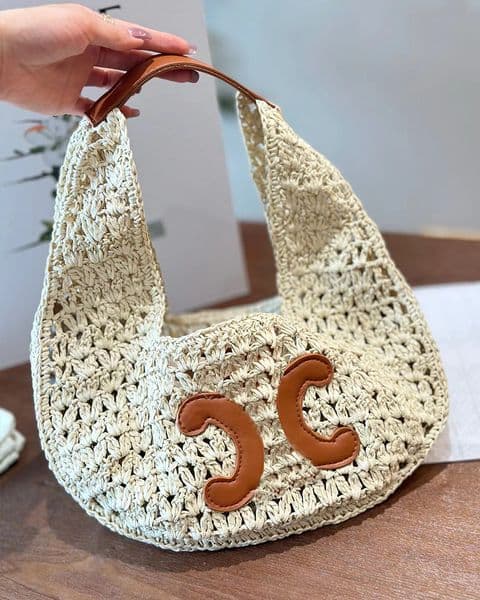 Designer Shoulder Bag Straw Woven for Women Tote Bags Fashion Summer Hollowing Out Beach Bag Luxury Lafite Grass Handbags