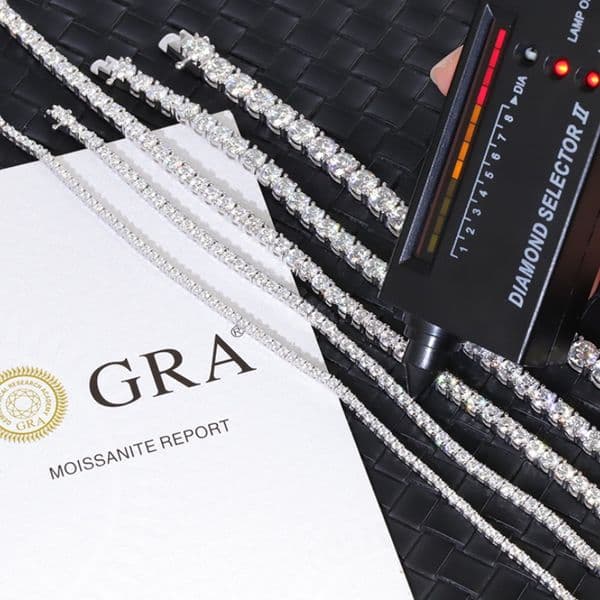 Pendant Necklaces Pass Diamond Test 3mm Mossanite Tennis Chain Hip Hop Necklace VVS Moissanite Tennis Chain Bracelets Men and women Fashion wear